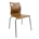 SILLA AMELIE, apilable, acero inoxidable, asiento laminado HPL, color nogal. - Imagen 1